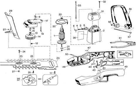 Default Diagram and Parts List for B8134 Type 3 Black and Decker Trimmer